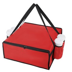 Pizza Bags for Delivery with 4 Cup Holder, Insulated Food Commercial Rideshare