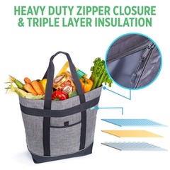 Jumbo Insulated Cooler Bag (Charcoal) with HD Thermal X-Large, Charcoal