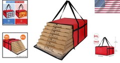 Collapsible Insulated Grocery Cooler Bag 20 x 20 x 14 Inches Red Zipper Closure