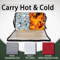 Insulated Pizza Delivery Bag, 20 x 20 x 12, Large Carrier for Hot Cold