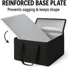 Additional Bottom Plate XXXL Insulated Food Delivery Bag Cooler Bags Heavy Duty