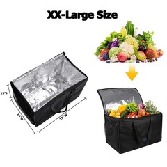 Insulated Food Delivery Bag, Thermal Carrier for Catering, 23 x 14 x 15