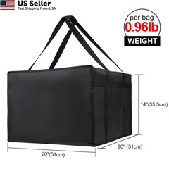 Bodaon Insulated Pizza Delivery Bags, 20″ x x 14″ x 20“ x 14″, Black