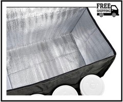 Insulated Food Delivery Bag with Cup Holders / Drink Carriers Premium XXL, Great