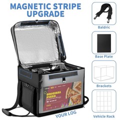 62L Insulated Food Delivery Bag for E-bikes/Scooters – Waterproof Carrier with