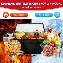 TITINICE 3 Pack XXXL Insulated Food Delivery Bags with Removable XXXL, Black