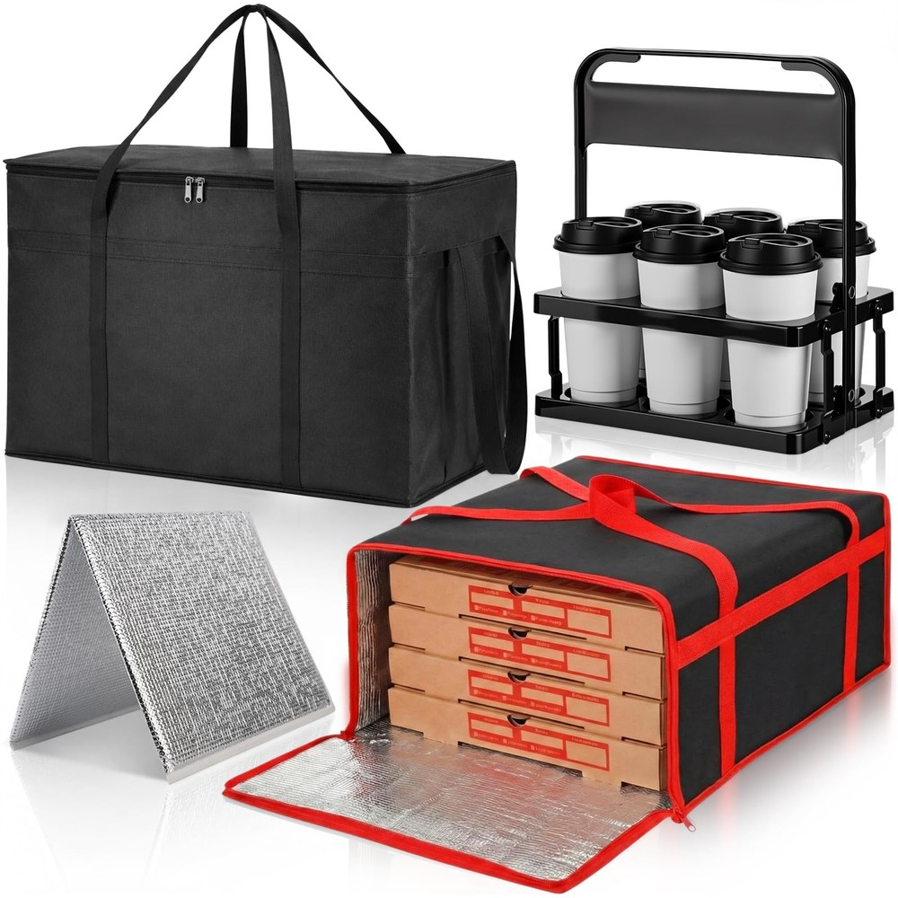 3 Set Insulated Food Delivery Bag Kits 23″ x 15″ x 14″ Insulated Delivery Bag…