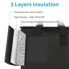 Insulated Food Delivery Bag with Cup Holders for Doordash, Uber Eats