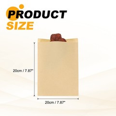 7.87×5.91 Inch Paper Sandwich Bags 100 Pcs Pastry Bag Light Brown