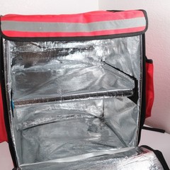 DoorDash Insulated Delivery Backpack Thermal Cooler Shelf Food Bag Red Staff