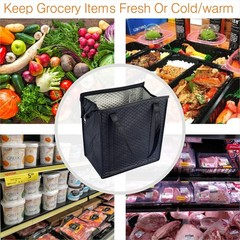 BAGHOME 2PCS Insulated Shopping Bag,Insulated Grocery Medium, Black