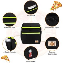 Expandable Food Delivery Backpack for Hot/Cold Items, Reflective Strips, Cup Hol