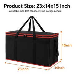 Bodaon 2-Pack Insulated Food XXX-Large(without Hard Bottom), Black-Red Edge