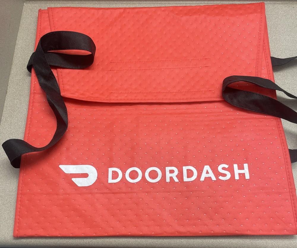 Door Dash XL Insulated Pizza Delivery Bag 19x19x5″ Heat Food Tote Set Of 2