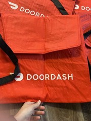 Lot of 6 Doordash Large 19x19x5 Insulated Pizza Delivery Bags Tote Red