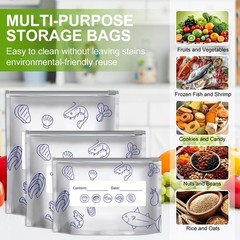 30pcs Reusable Aluminum Foil Sealable Storage Bags, 2026 New S, M, L, silver
