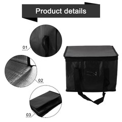 Meal Delivery Bag Pizza Bag Hot Sale Replacement Warm Cold Bag 16L/28L/50L Black