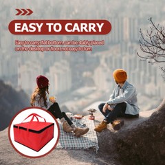 2Pcs Portable Handle Food Bag Thermal Food Bag Zipper Insulated Delivery Pouch