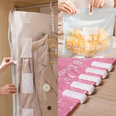 30 PCS Vacuum Storage Bags Sealing Clip 1.25 inches x 0.47 inches, White