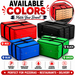 Pizza Delivery Bags Insulated 20x20x12 Hot Food Carrier 1-10 Pack Colors