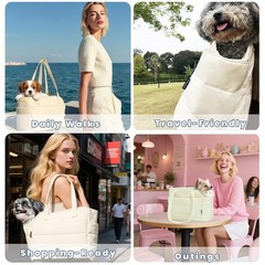 Lightweight Dog Purse Carrier for Small Dogs Under 15 lbs, Puffy Quilted Pet …
