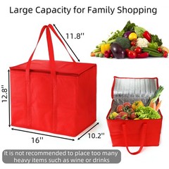 6 Pack Reusable Grocery Bags, X-Large Foldable Tote Bag, Shopping Bags with H…