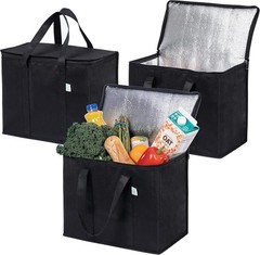 3 Pack Insulated Reusable Grocery Shopping Bag Food Delivery Cooler Bag Heavy