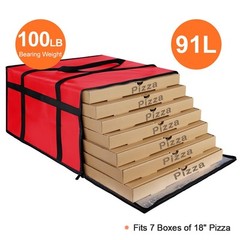 Insulated Pizza Delivery Bag for Carry 20" x x 14", Red