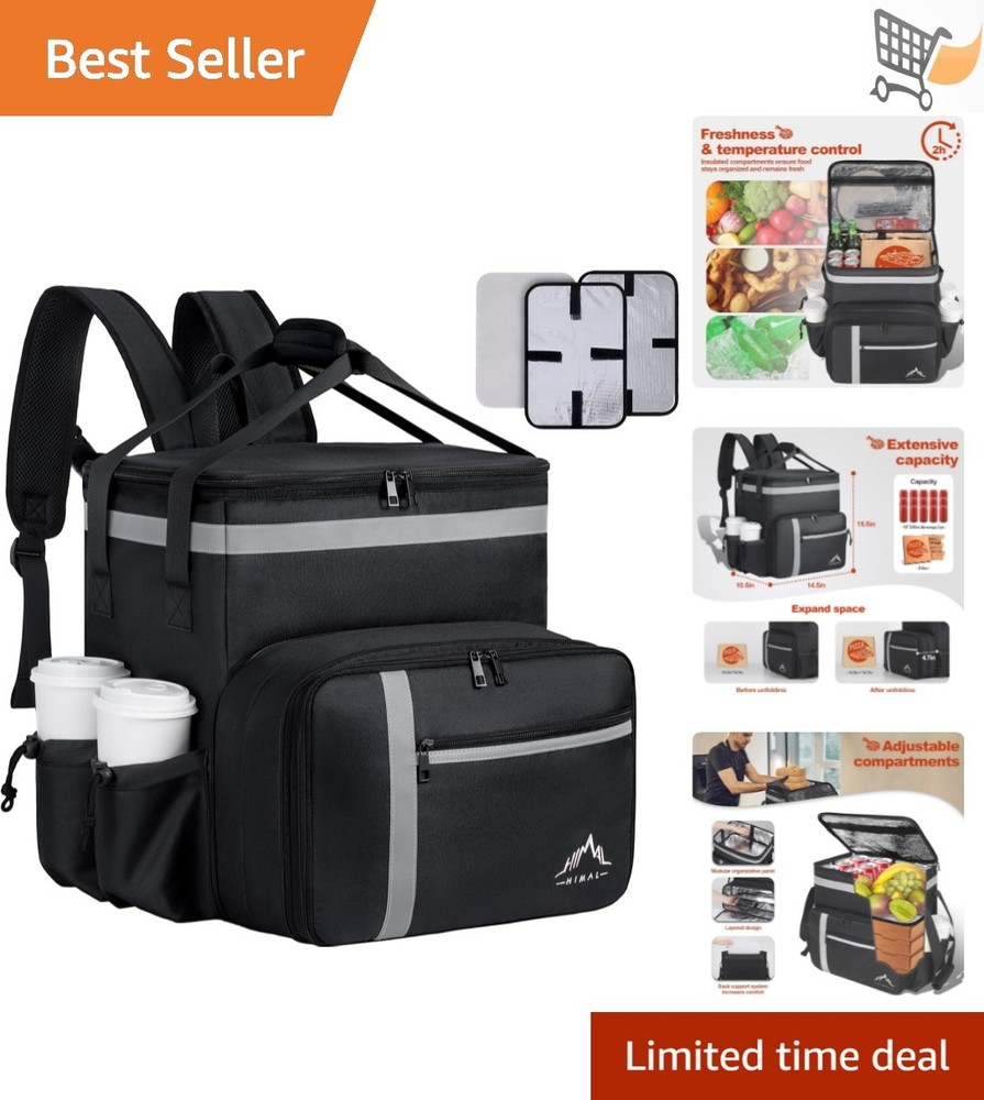 Food Delivery Backpack Insulated Large Capacity Leak-Proof for HOT COLD