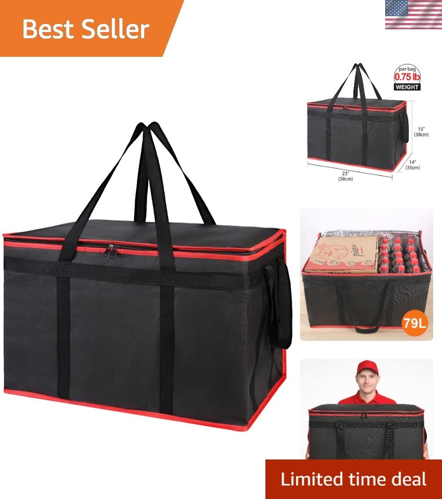 Durable Insulated Pizza Delivery Bag — Spacious & Water-Resistant Design