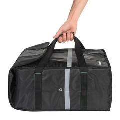 Insulated Food Delivery Bag for 4 Large Pizzas, 20″x20″x8″, Black, Heat Retentio