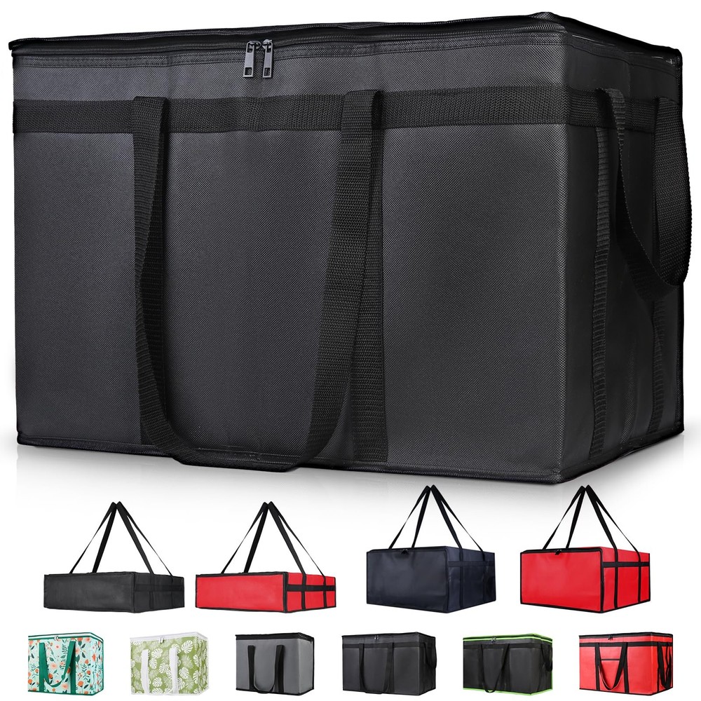 CIVJET Insulated Food Delivery Bag, XXXL 22 x 14 x 13 inches, Black