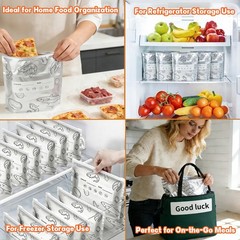 Ciawlro Reusable Aluminum Foil Sealable Storage Bags, S*10+M*10+L*10, White