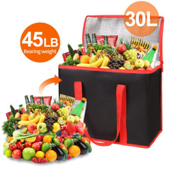 Insulated Delivery Bag, X-Large Insulated Reusable Grocery Bags with Zippered To
