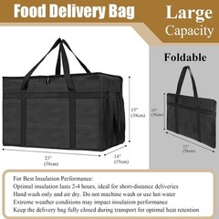 Insulated Bags for Food Delivery, XXXL Pizza Delivery Bags, Large Capacity Co…