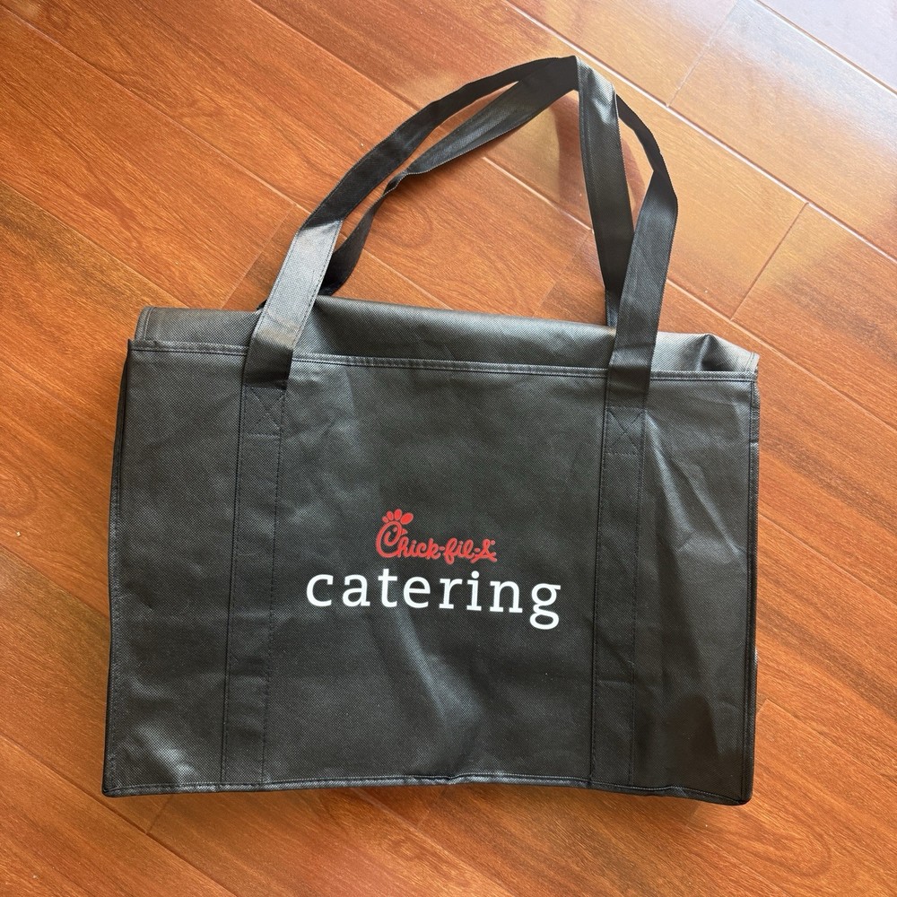 Chick-Fil-A Catering Tote Bag 3-Pc Lot Large 22x14x12″ Zip Top/Handles Black