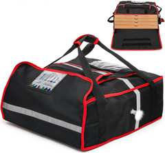 Insulated Pizza Delivery Bag, 20»L X 20»W X 8»H Professional Thermal Pizza Wa