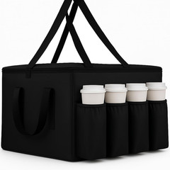 XXL Insulated Food Delivery Bag 22x14x13 Cup Holders 60lb Capacity