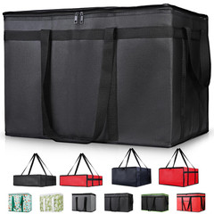 Insulated Reusable Grocery Bag XL Food Delivery Bag for Catering Black 1 Pack