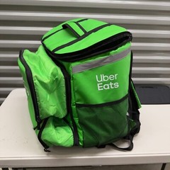 Uber Eats Insulated Delivery Backpack Bag Food Bag XL Green cover Drink Holder