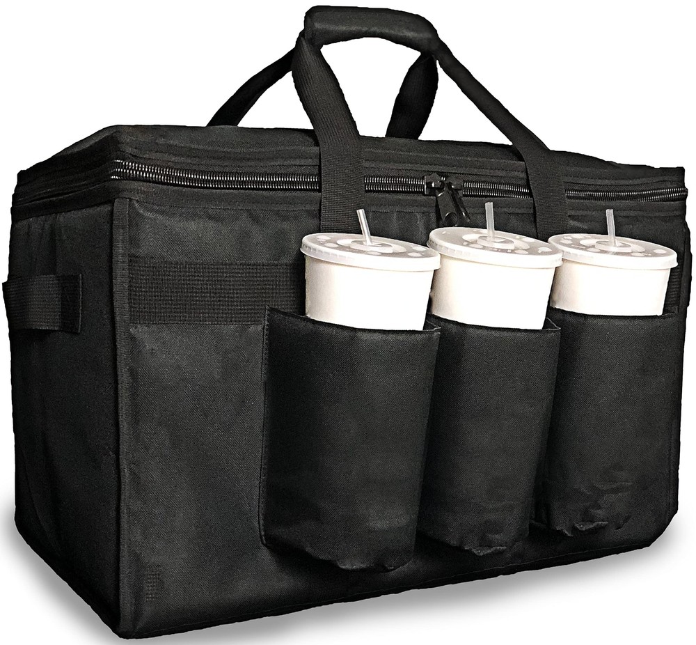 FRESHIE Insulated Food Delivery Bag with Cup Holders/Drink Carriers Premium X…