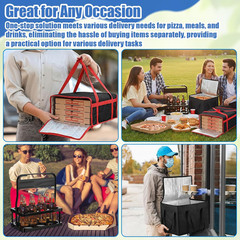3 Set Insulated Food Delivery Bag Kits 23″ x 15″ x 14″ Insulated Delivery Bag Pi