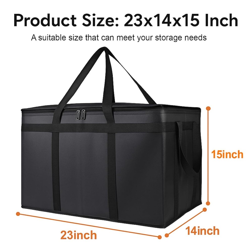 3 Pack Insulated Food Delivery Bag XXXL Pizza Cooler Bags Thermal Carrier
