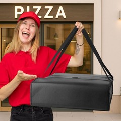 Bodaon Pizza Bags for Delivery, Insulated 20″ x x 6″H, Black
