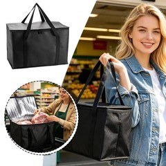 XL Insulated Food Bag Hot Cold Cooler Tote Pizza Warmer Zipper Storage